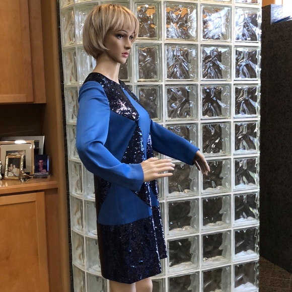 NWT Tory Burch Runway Sequin Pattern Mini Dress - Picture 7 of 15